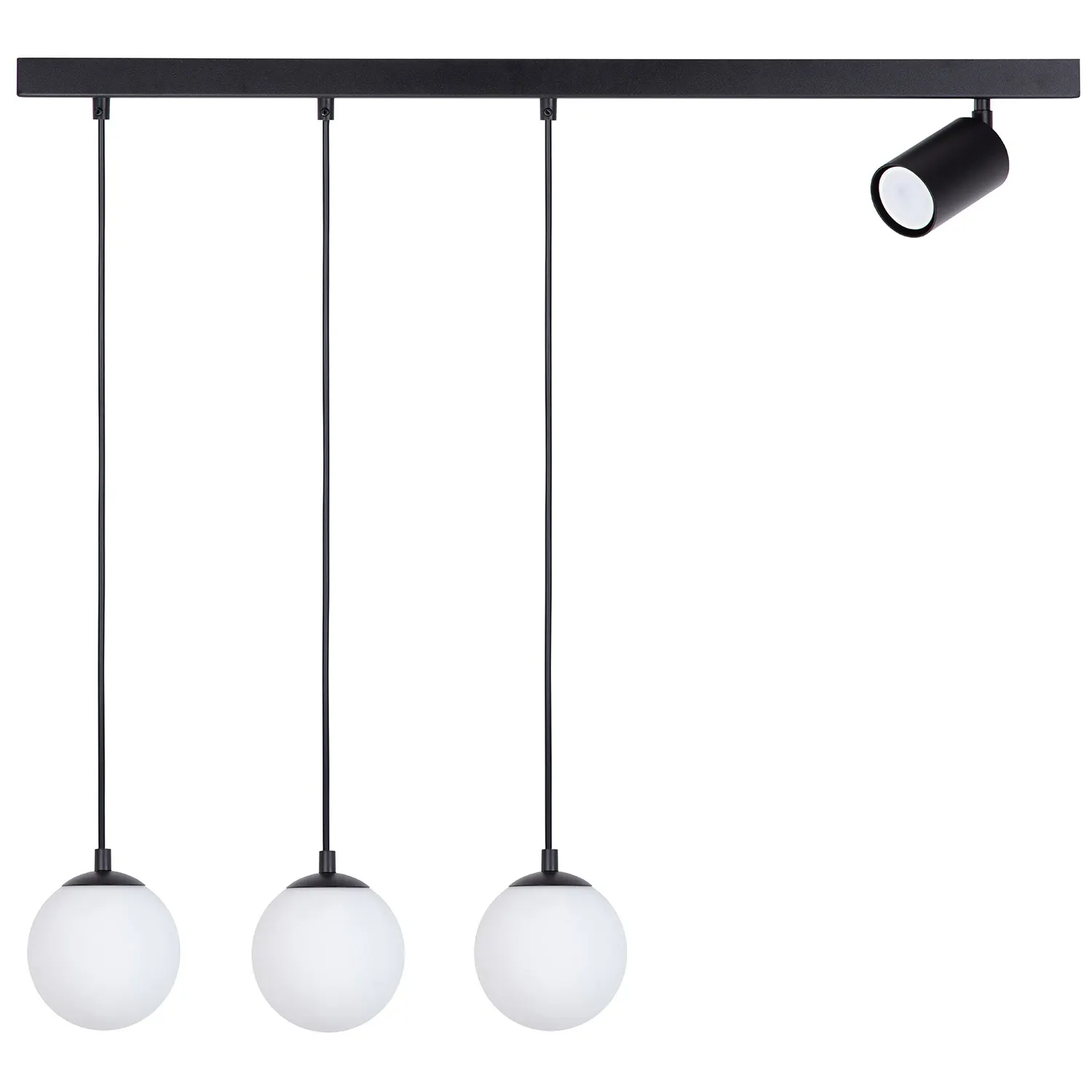 Lampa wisząca TAVIRA 3 + 1 czarna biała