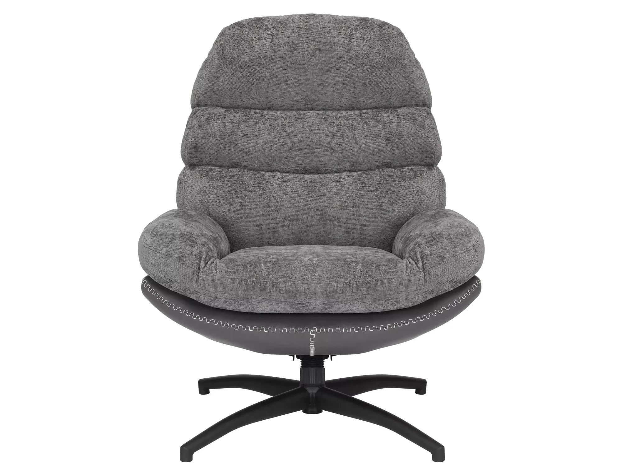 Fotel obrotowy pikowany GISELLE szary z czarnymi nogami - GISELLESZ