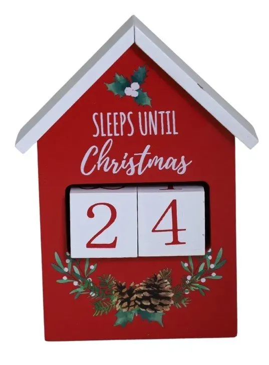 Kalendarz adwentowy drewniany 8655 czerwono-biały Kalendarz adwentowy drewniany 8655 czerwono-biały