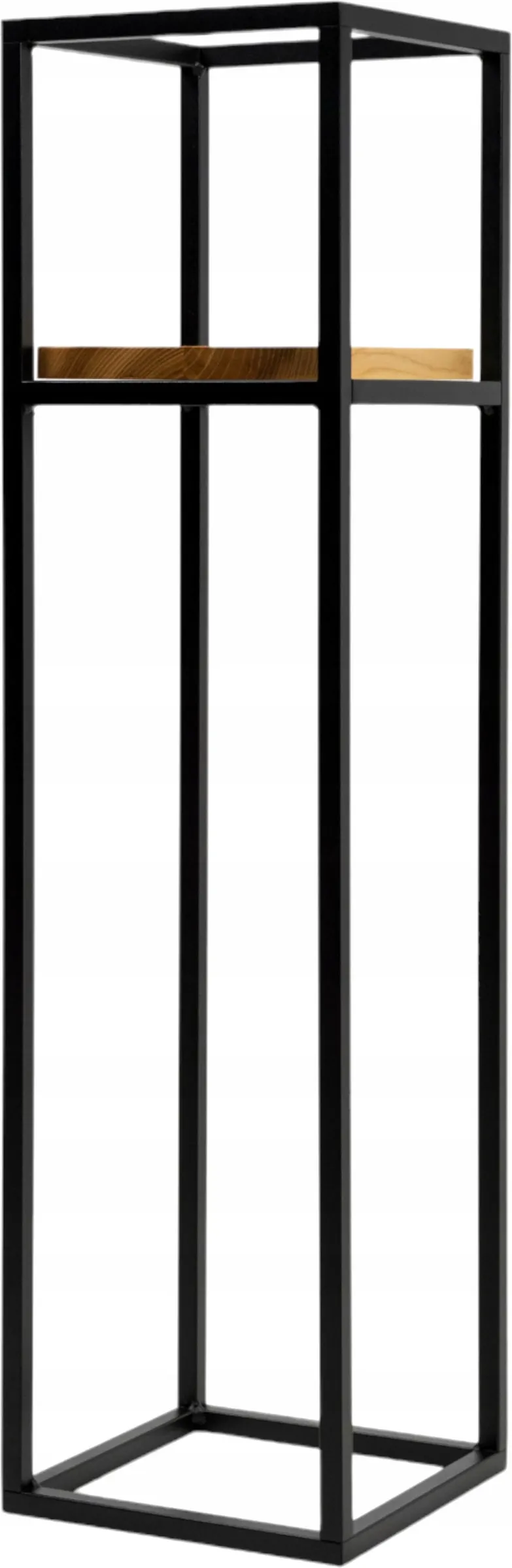 Kwietnik stojący ANET L metal drewno 22x22x90 czarny naturalny - LD_TZ000174