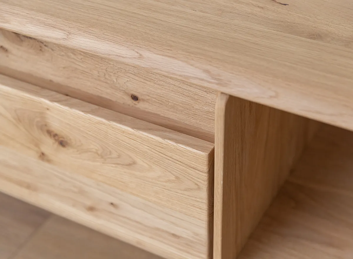 Stolik kawowy drewniany DIVISIONE z szufladą 70x110 dąb olejowany - ZIDIV14