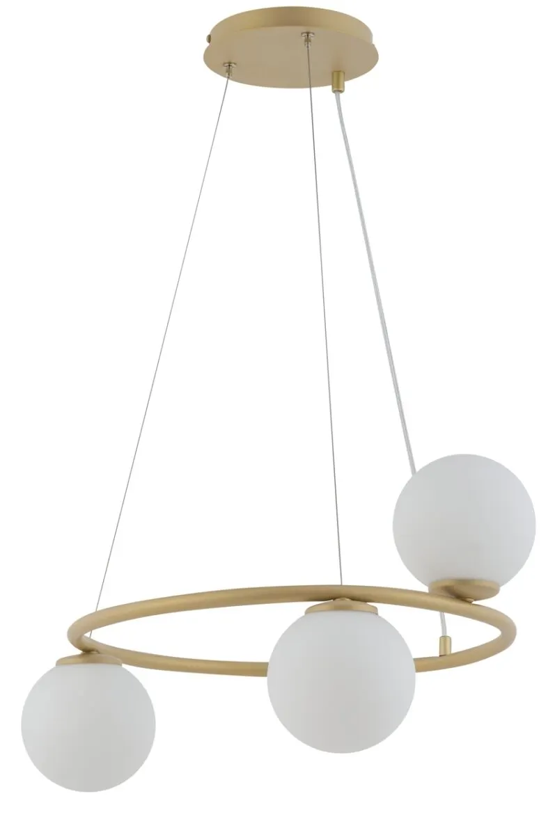 Lampa wisząca GAMA 3 koło biało-złota