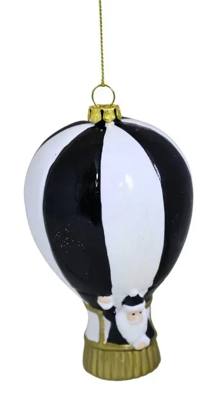 BOMBKA plastikowa BALON Z MIKOŁAJEM 8327 czarno-biała