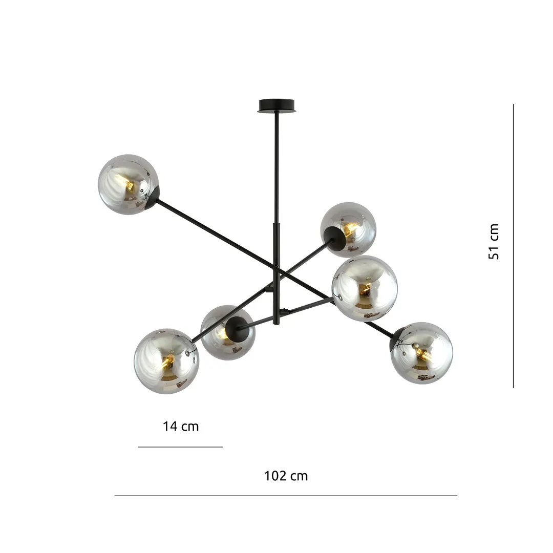 Lampa wisząca LINEAR 6 czarny grafitowy — zdjęcie 7