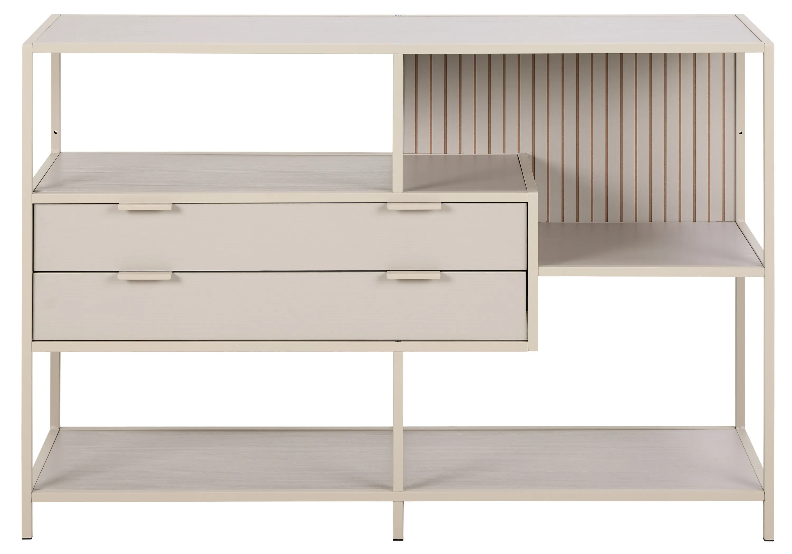 Regał niski z 2 szufladami SEAFORD szary 114x35x78 — zdjęcie 2