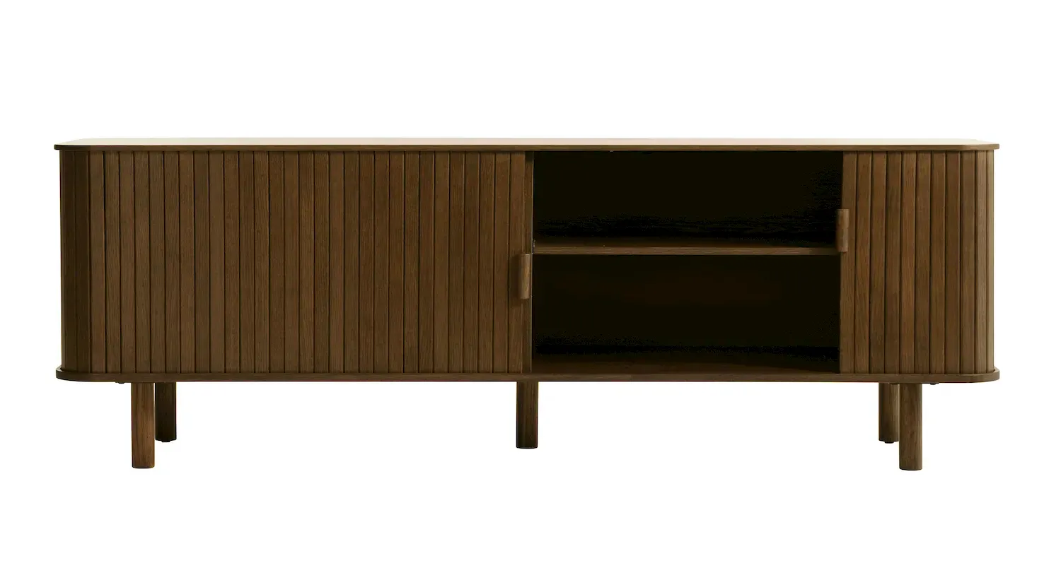 Szafka RTV CAVO 2-drzwiowa ryflowana 160 cm - dąb wędzony - UN_48962931