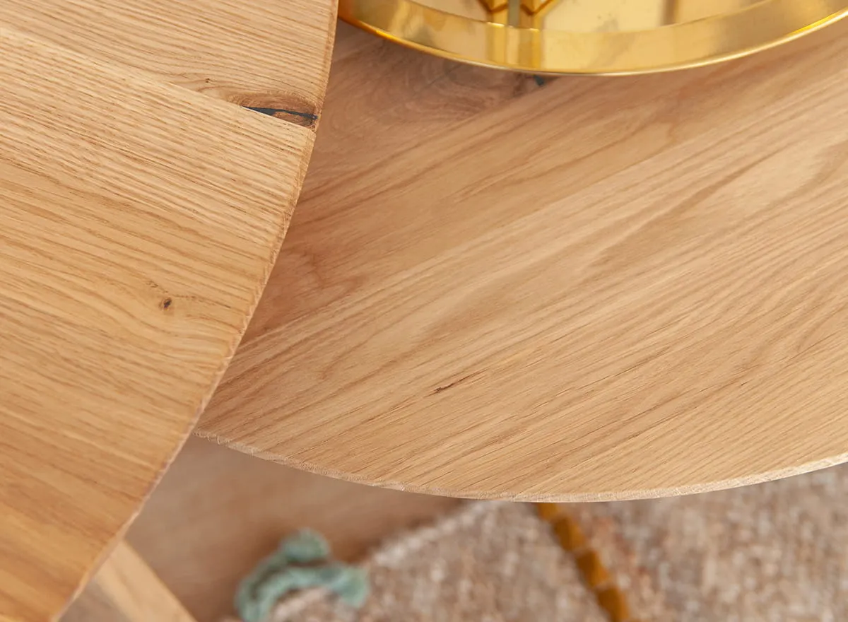 Stolik kawowy dębowy ORBETELLO okragły 70 cm - dąb olejowany - 3SORB58