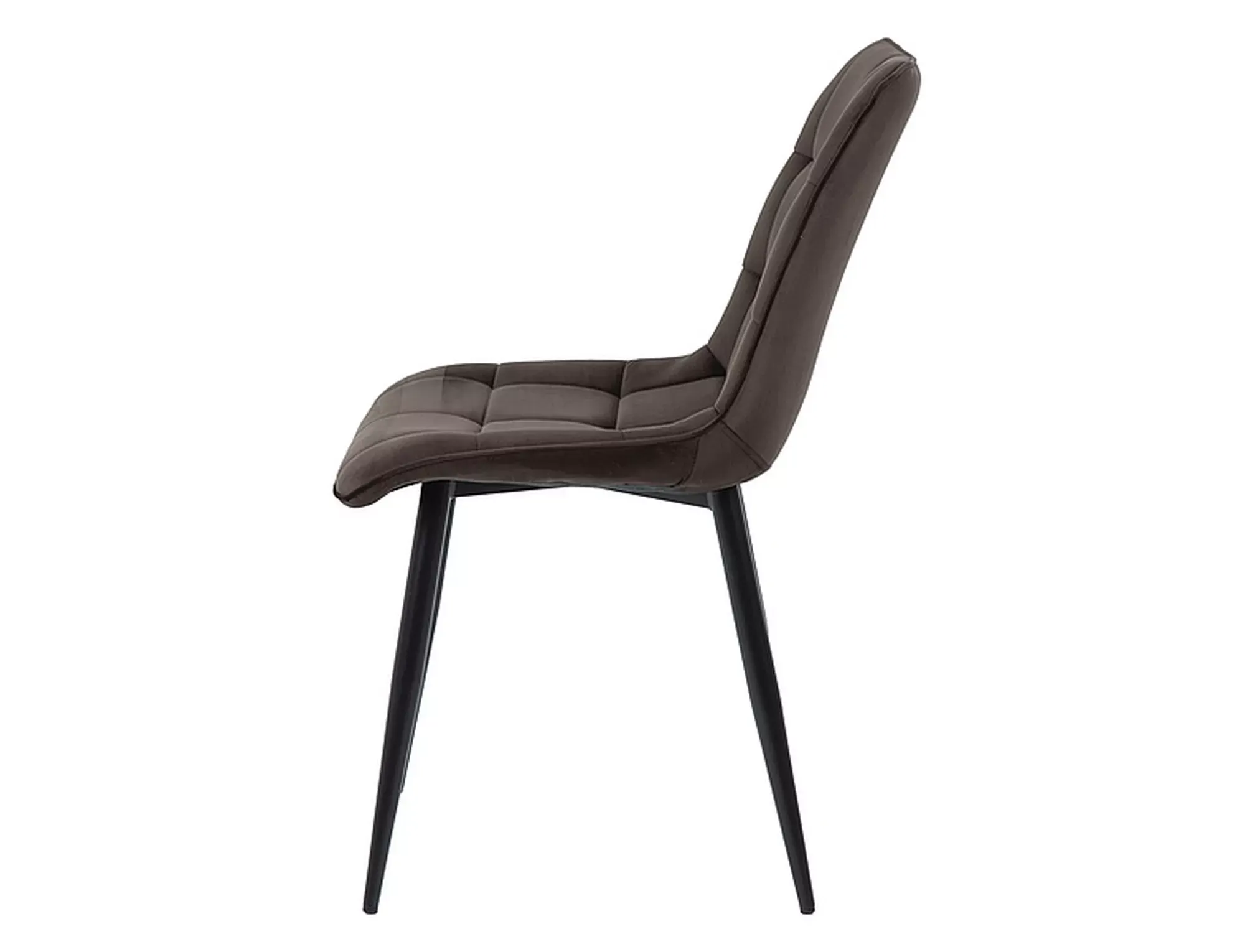 Krzesło tapicerowane CHIC VELVET Bluvel 48 pikowane brązowe czarne nogi - CHICVCBR