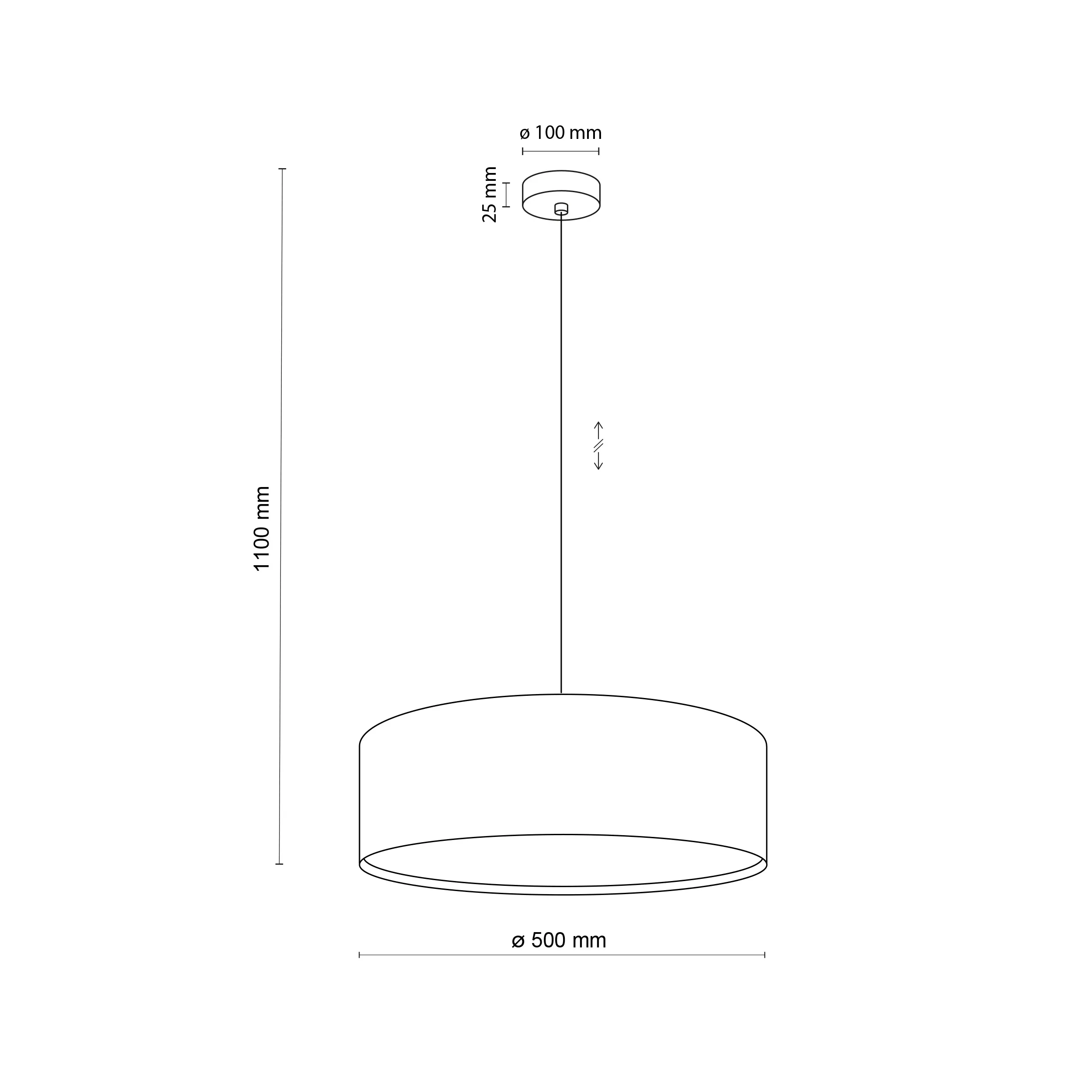 Lampa wisząca EARTH czarna z zielonym okrągłym kloszem z tkaniny biały spód 11x50cm - TK_4657