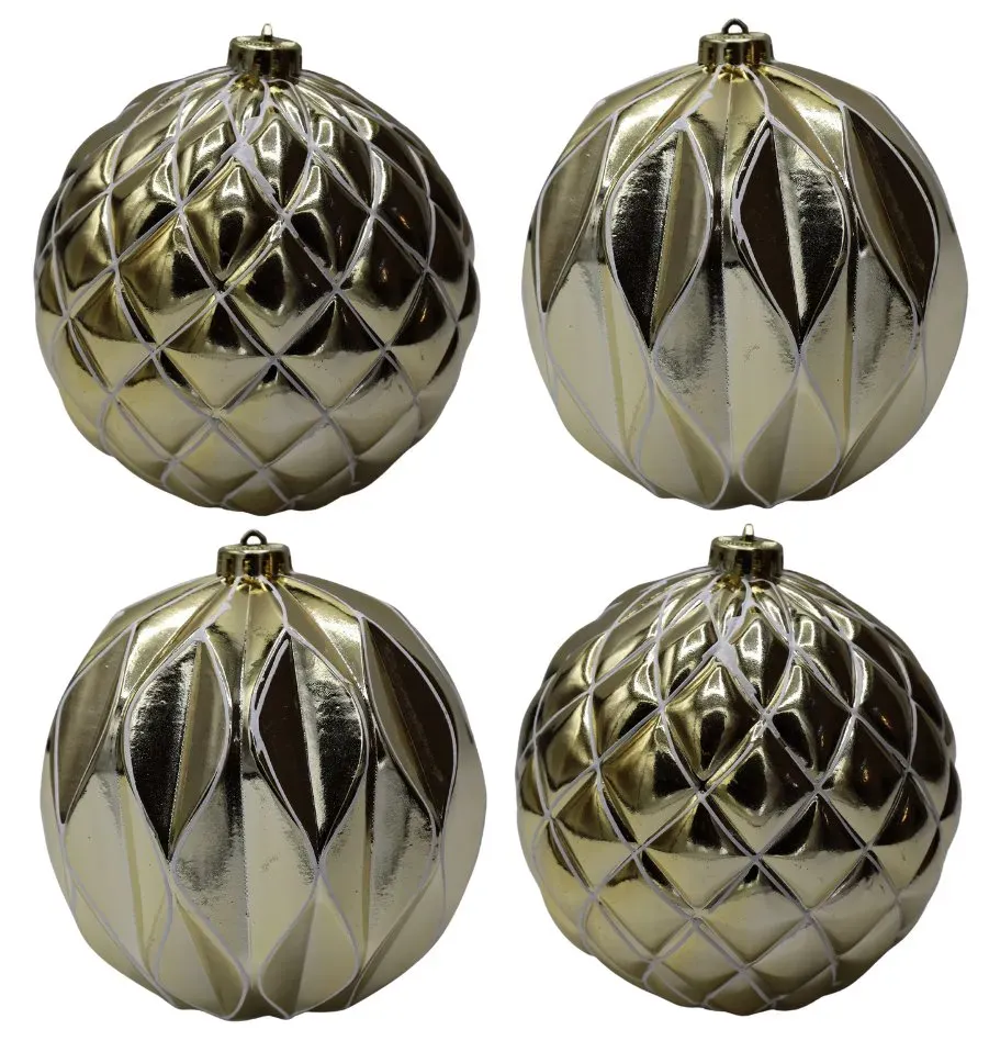 Komplet 4 bombek plastikowych czerwono-białych 8524 Komplet 4 bombek plastikowych czerwono-białych 8524