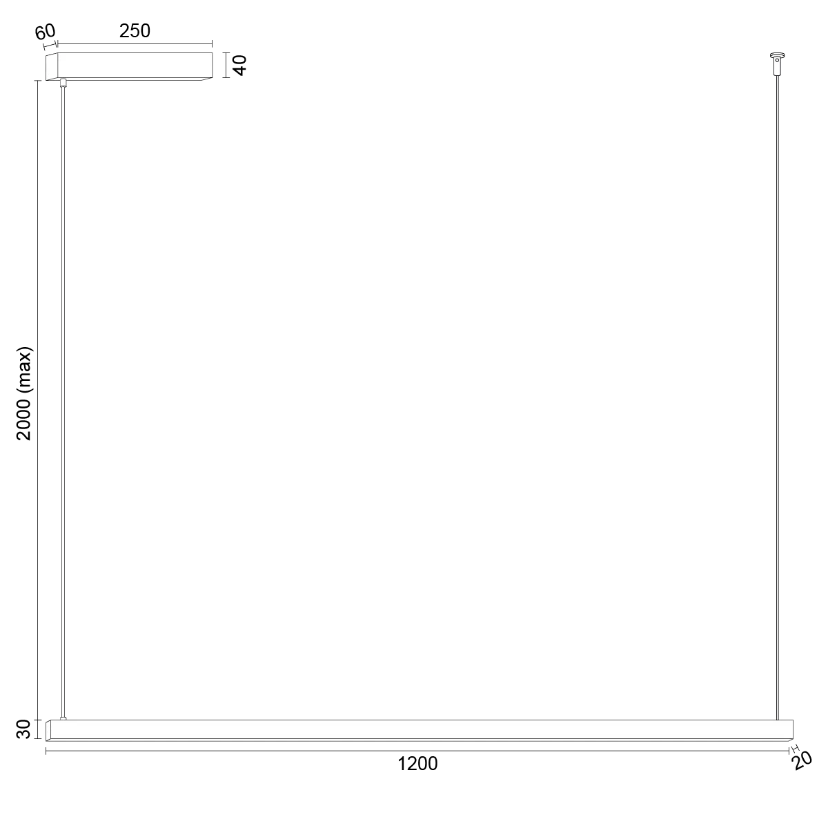 MIAMI lampa wisząca led pojedyczna, świecącą góra-dół 8835 - 8835