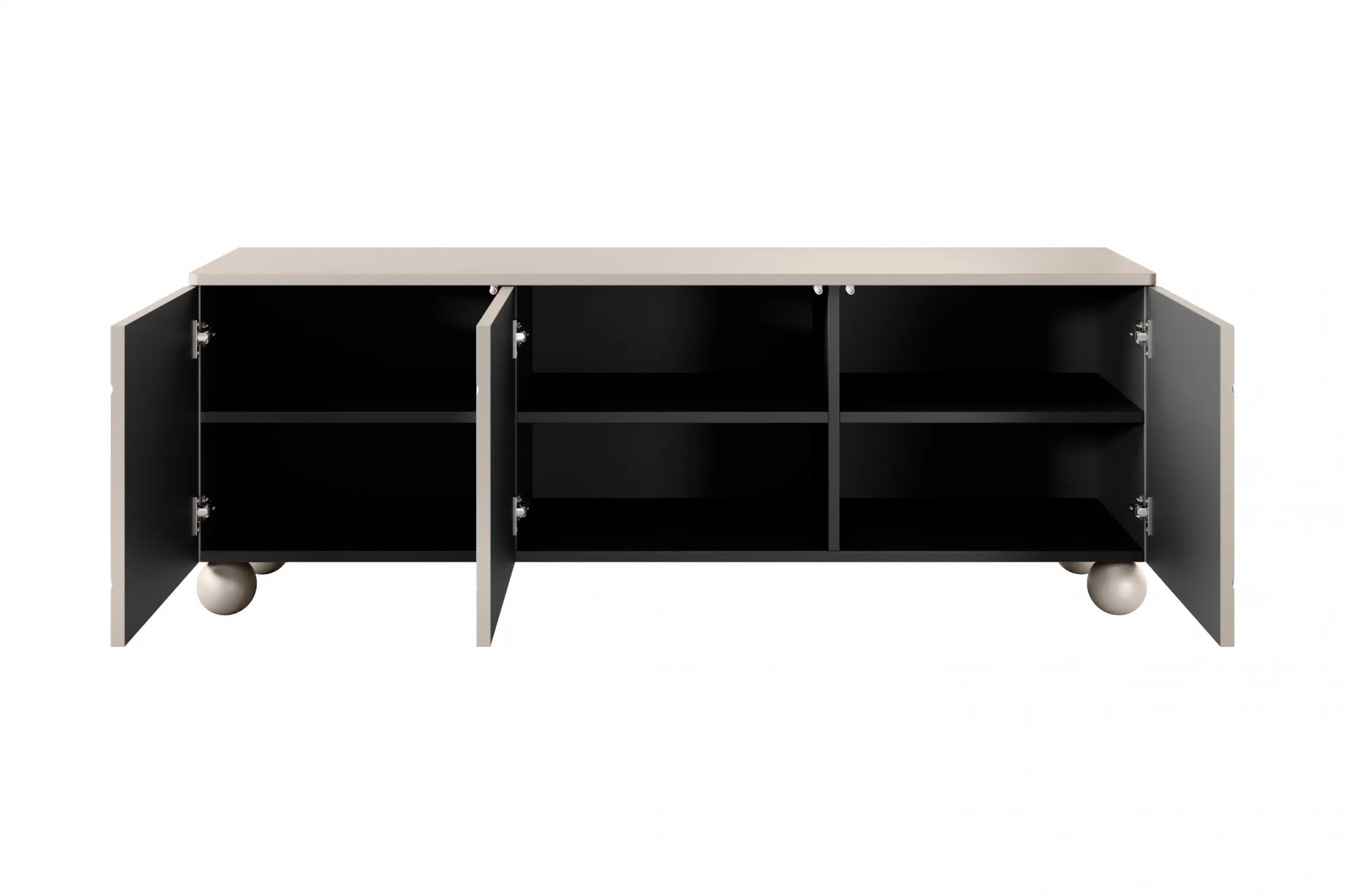 Szafka RTV 3-drzwiowa SONATIA 150cm cashmere nogi kule — zdjęcie 5