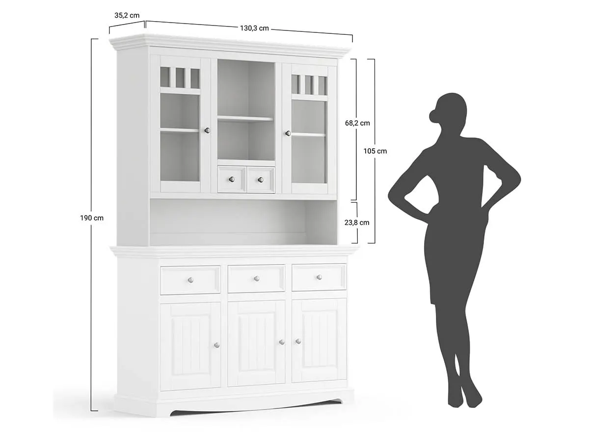 Nadstawka do komody BELLUNO ELEGANTE – biała - dąb - PL024B/D