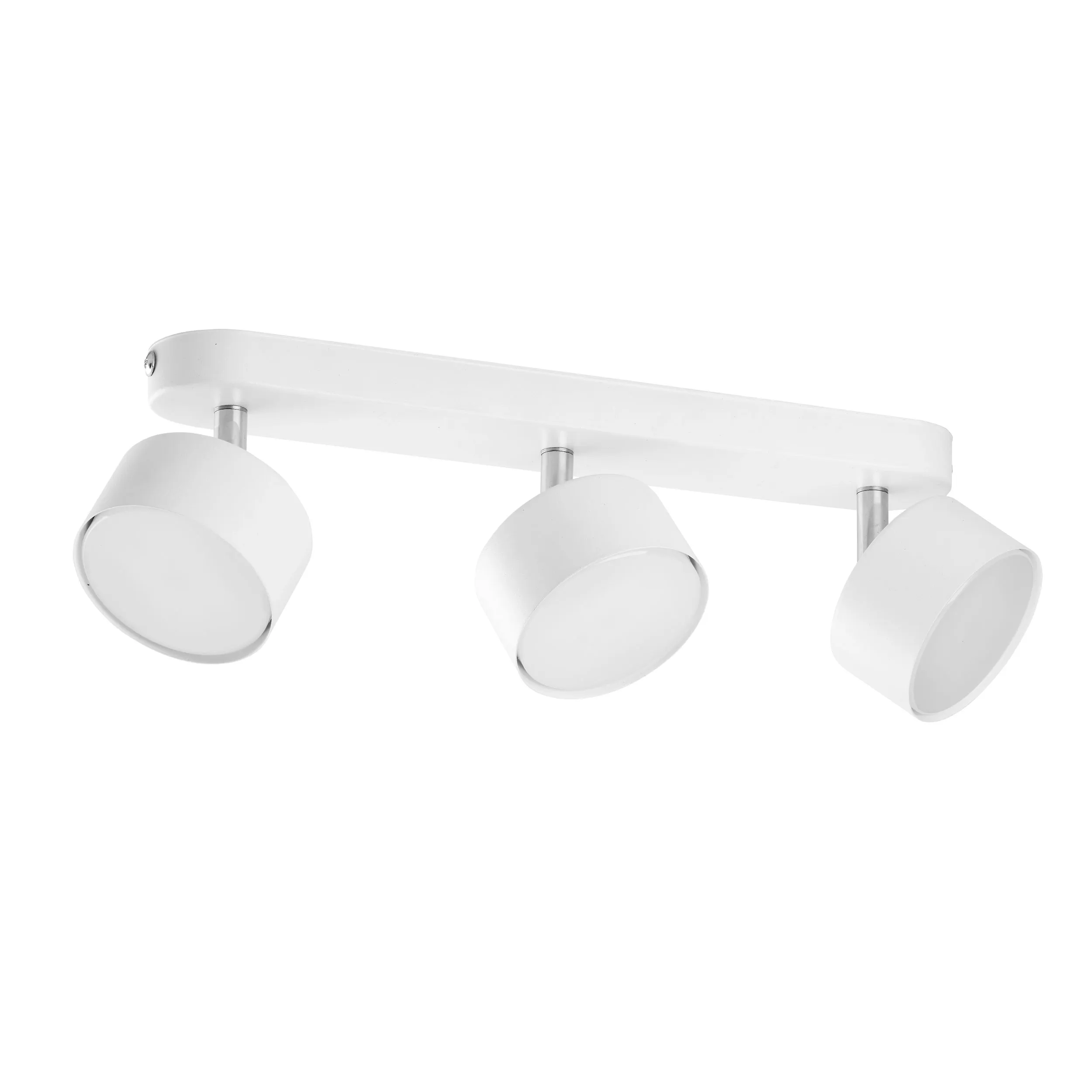 Lampa sufitowa CLARK biała z chromowanymi elementami na metalowej listwie regulowana 40x14x11cm Lampa sufitowa CLARK biała z chromowanymi elementami na metalowej listwie regulowana 40x14x11cm