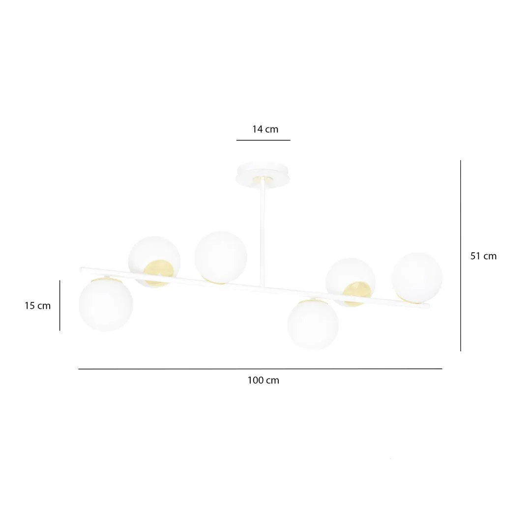 Lampa sufitowa FLOKI Biały/Złoty 1023/6 - 1023/6