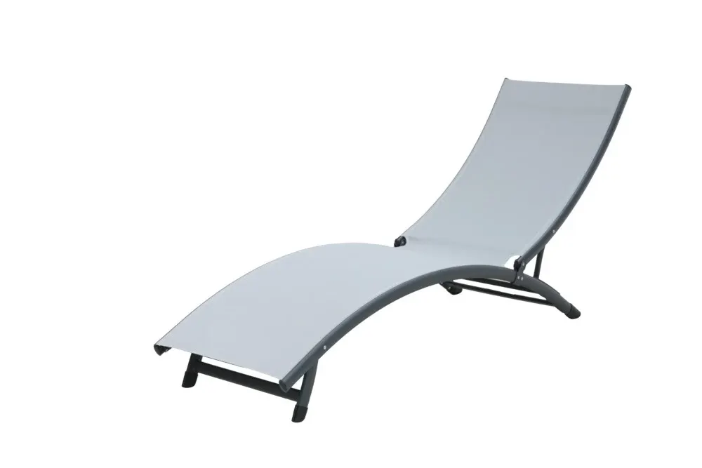 Leżak ogrodowy basenowy STAR 186 cm składany jasnoszary Leżak ogrodowy basenowy STAR 186 cm składany jasnoszary
