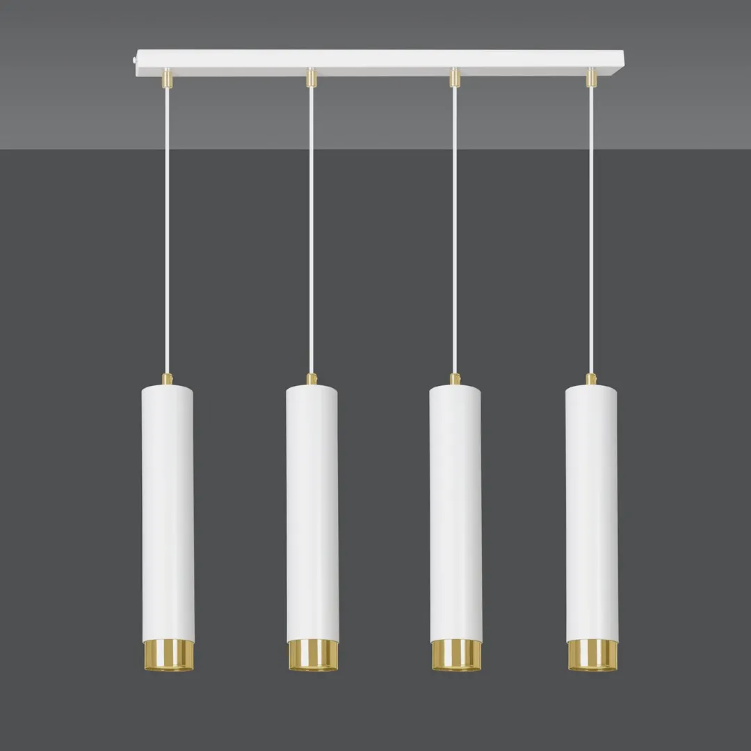 Lampa wisząca KIBO 4 biały złoty — zdjęcie 2