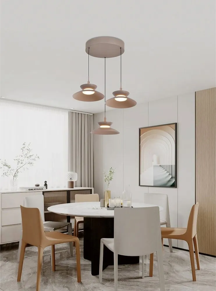 Lampa wisząca okrągła GUBBIO 3 LED kaszmirowa
