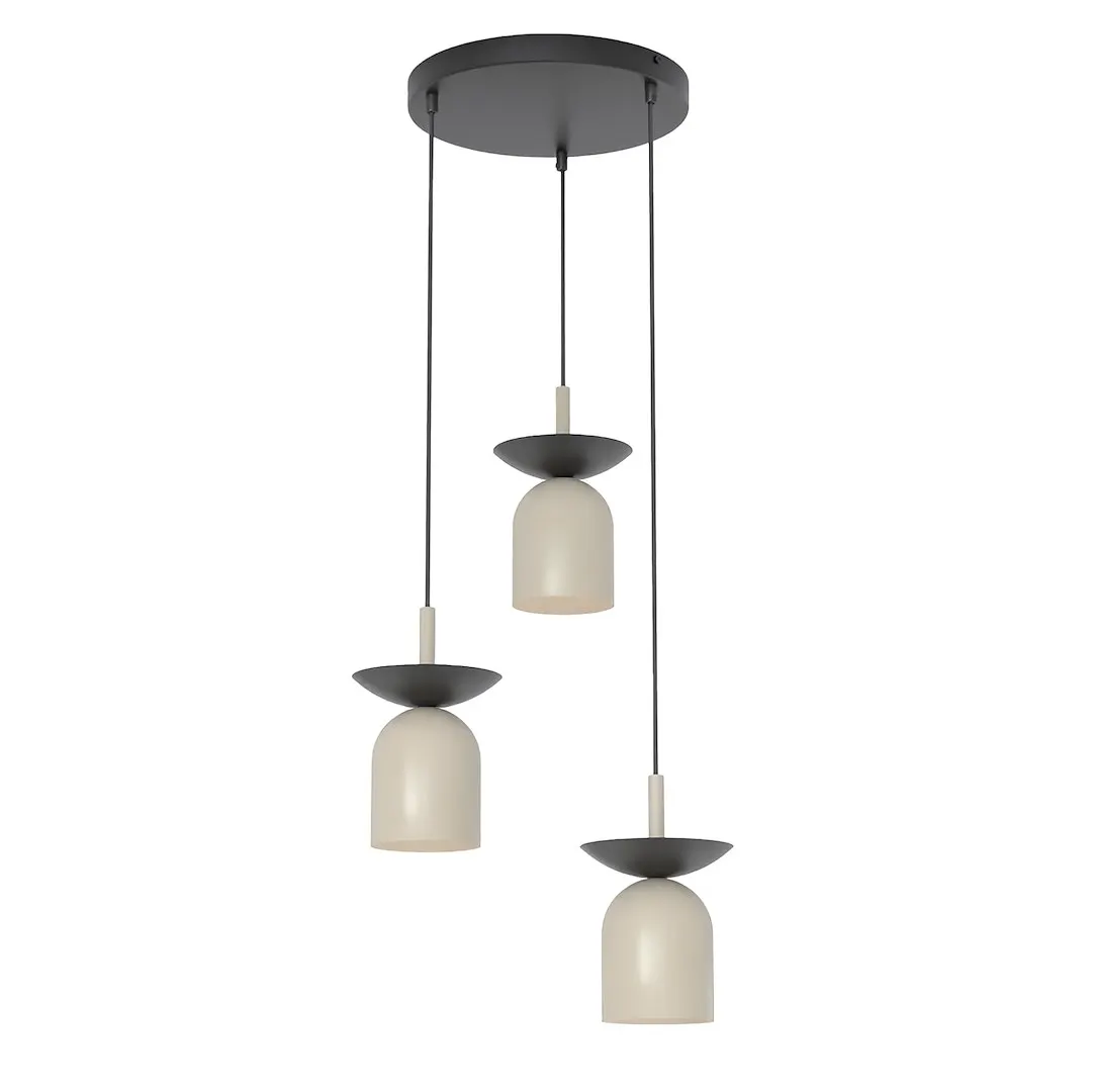 Lampa wisząca metalowa EGO 3 PREM beżowa — zdjęcie 3