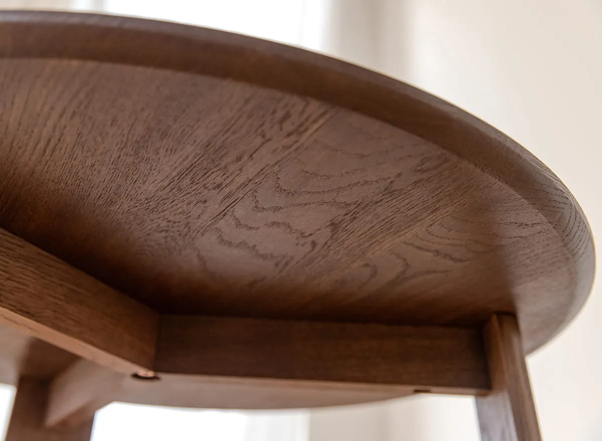 Stolik okrągły dębowy MONTI 71 cm - tabacco - PRHMON71T