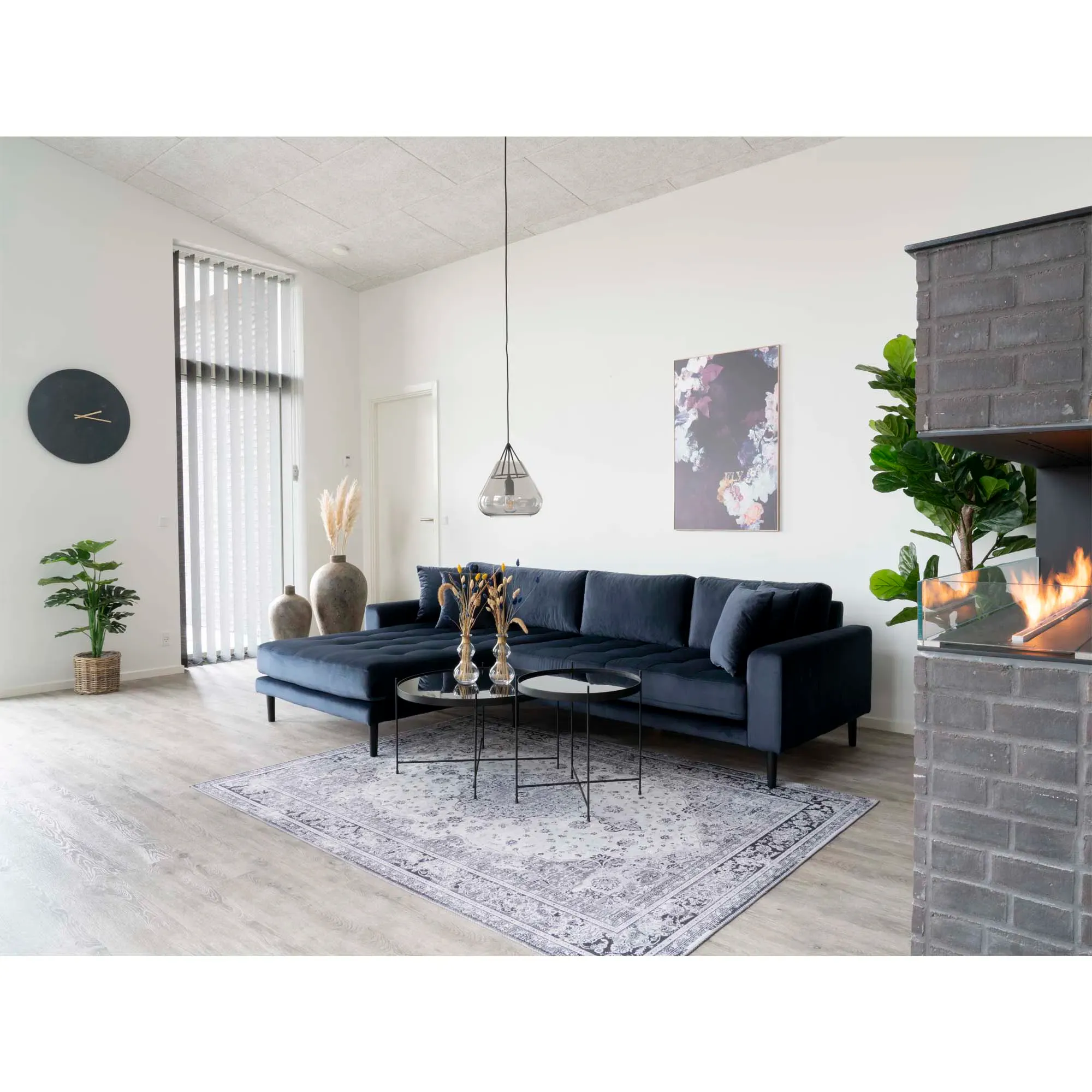 Stolik kawowy okrągły VENEZIA ze szklanym blatem fi48x48cm - czarny - 2101100