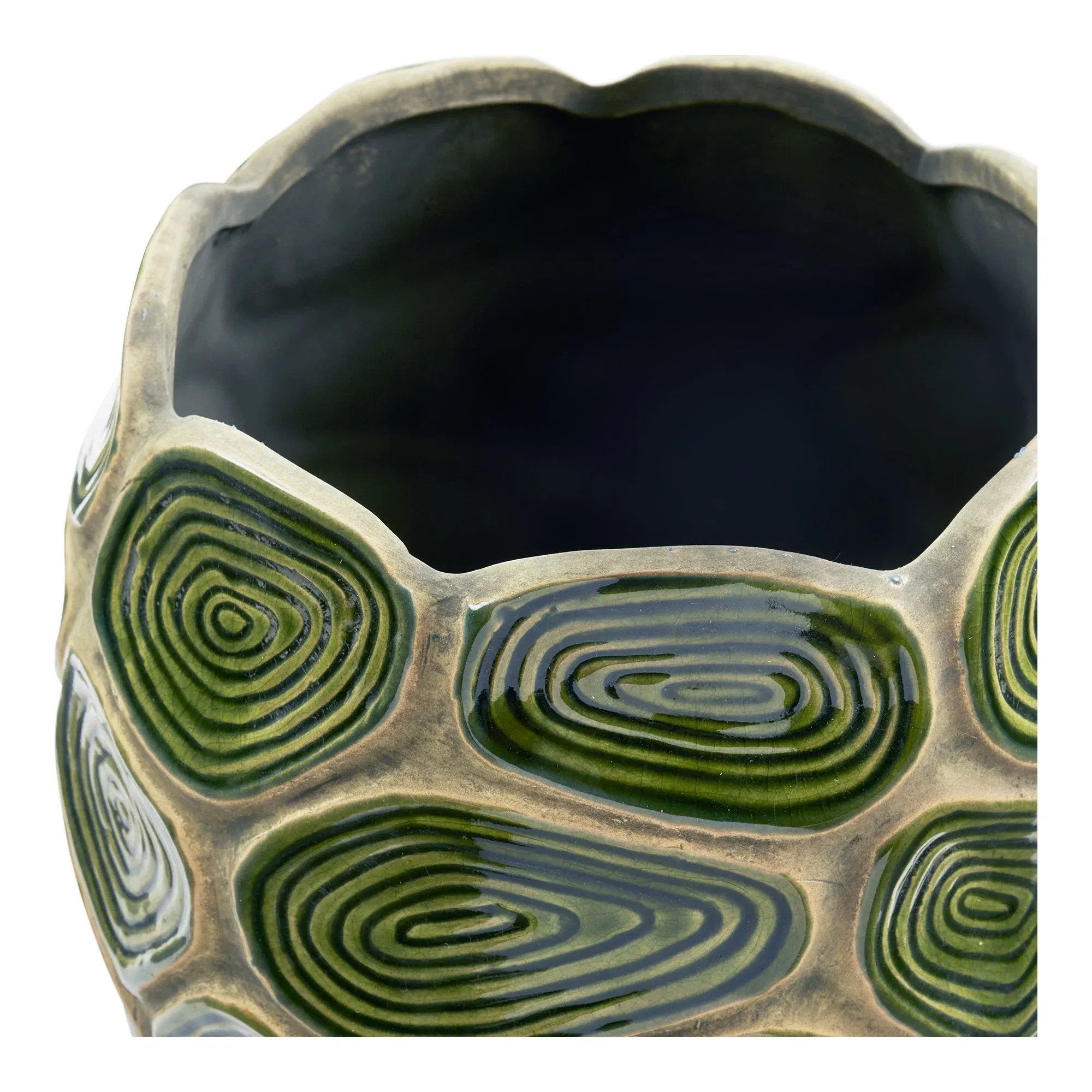 Doniczka ceramiczna 18cm zielono-brązowa — zdjęcie 4