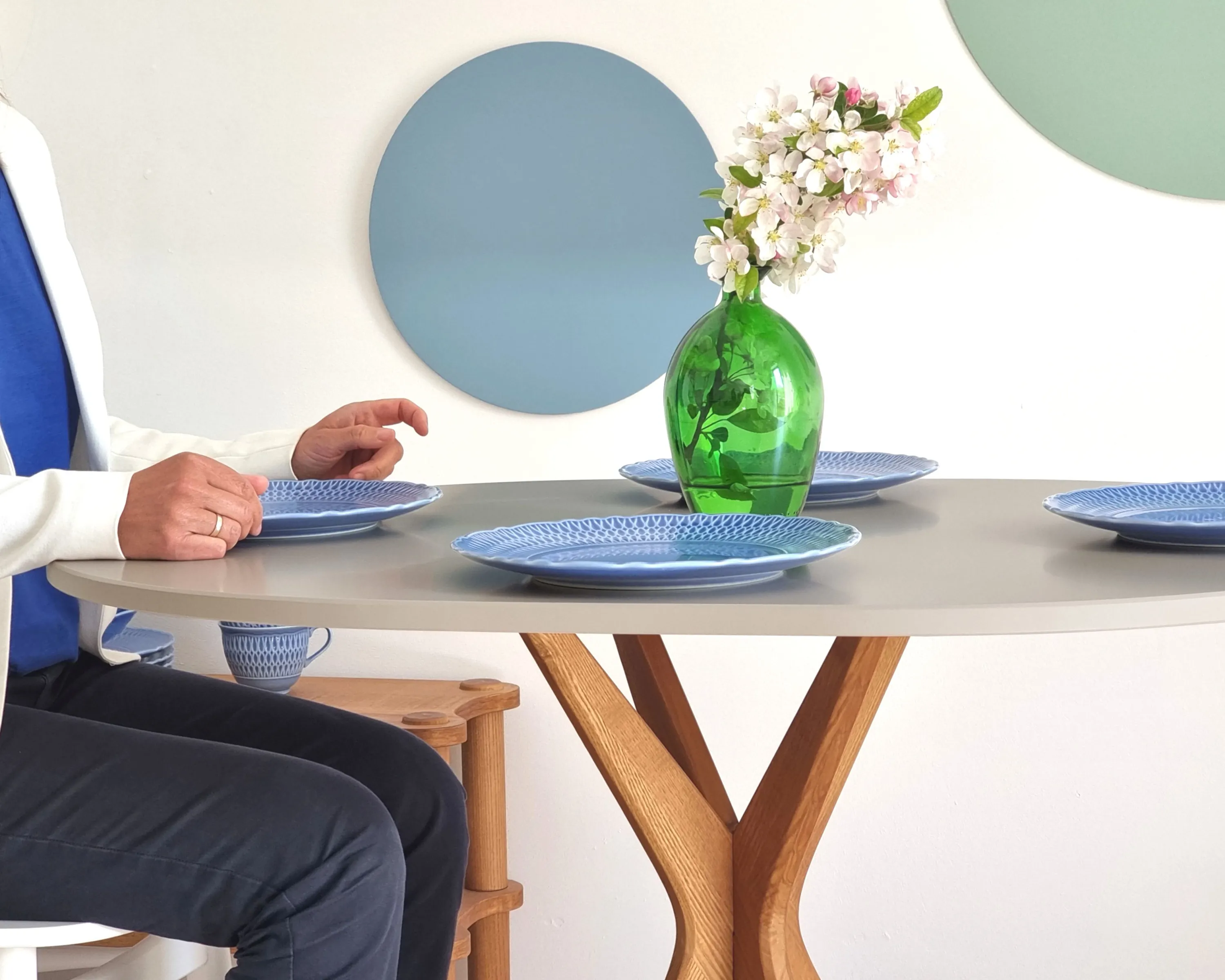 Stół owalny JUBI Racetrack 75x100cm żółty naturalny - NRGBTJ_OVAL_5