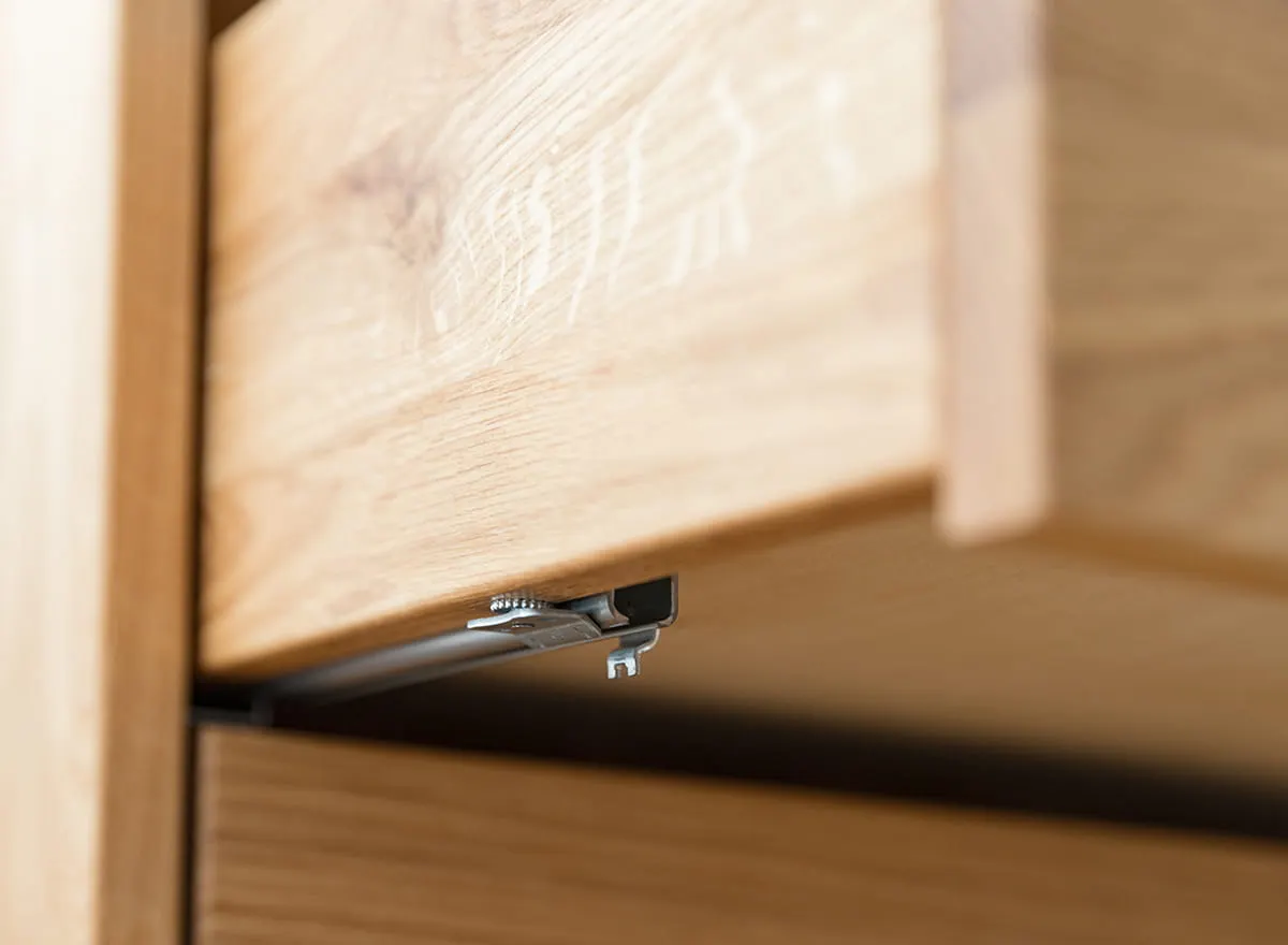 Szafa 2-drzwiowa z 2 szufladami lity dąb olejowany 180x90x60 cm Simona - PRHSIM07