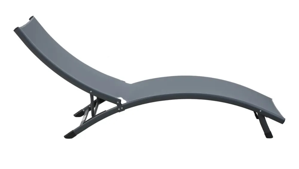 Leżak ogrodowy basenowy STAR 186 cm składany ciemnoszary - FG005528