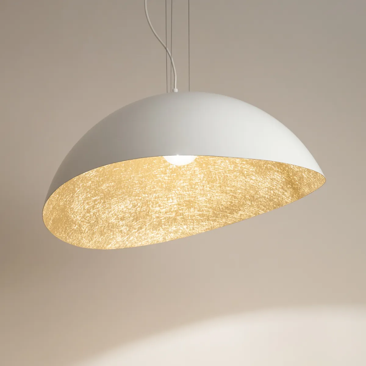 Lampa wisząca SOLARIS M biało-złota - SI_40615