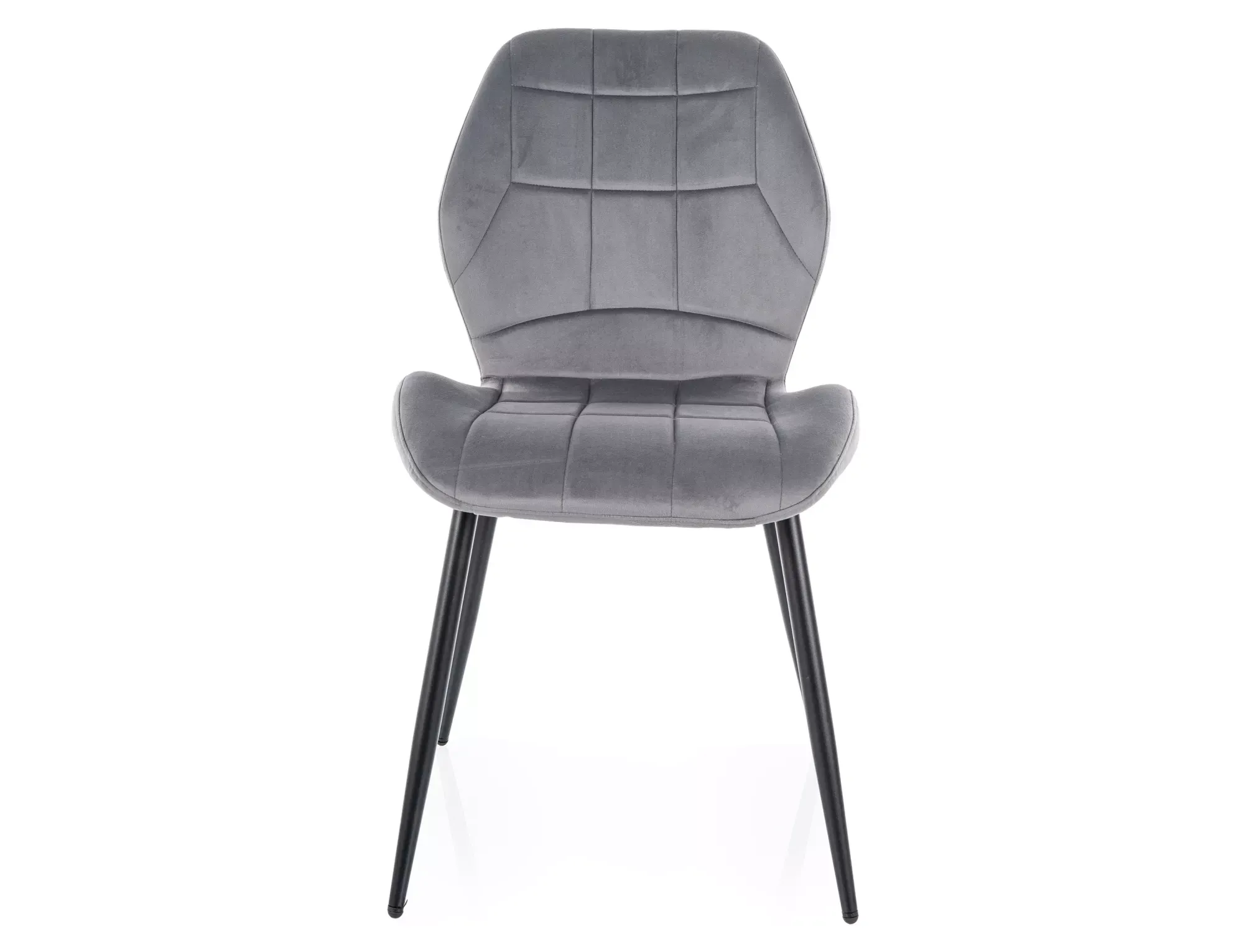 Krzesło aksamitne tapicerowane JAKE VELVET szare/czarne nogi - JAKEVCSZ