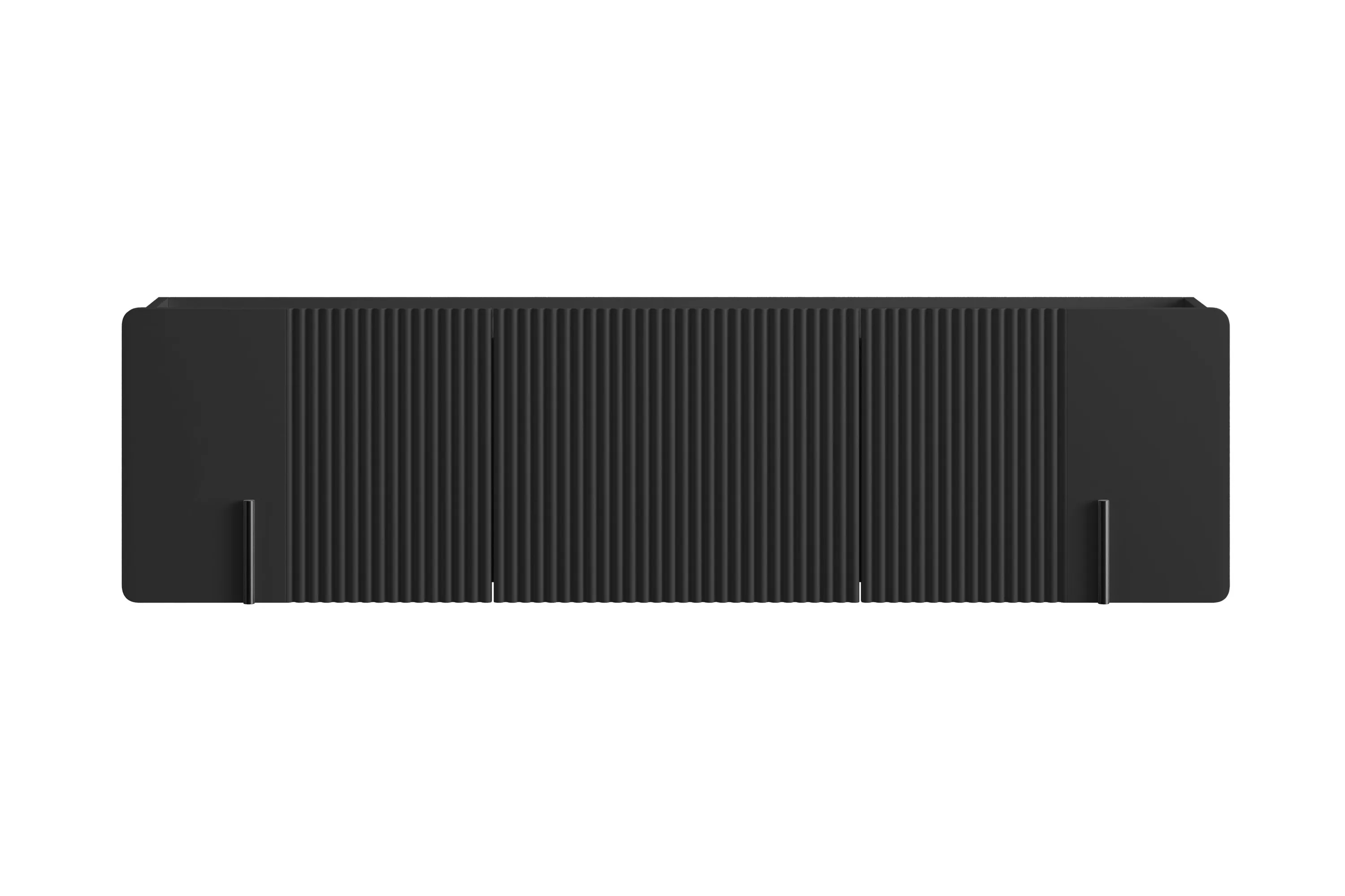 Szafka RTV wisząca MALMI 2-drzwiowa z 1 szufladą 150cm - czarna - B_166988