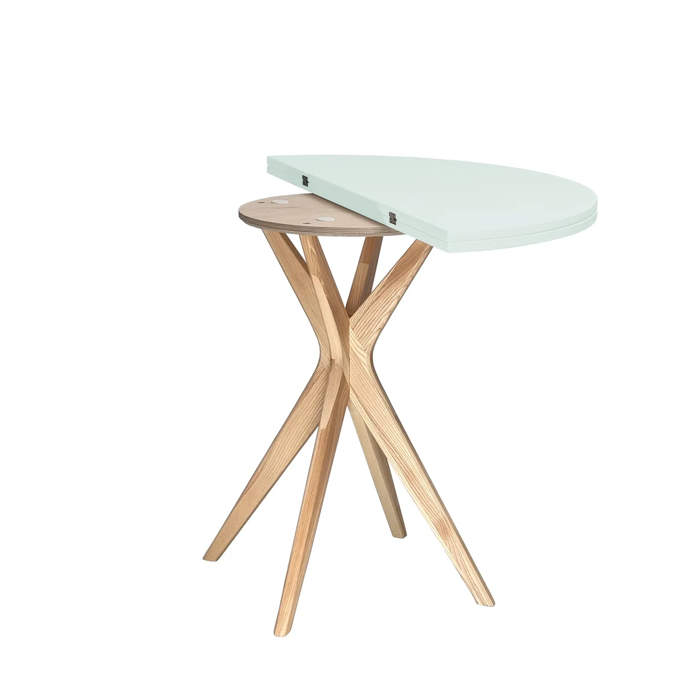 Półokrągły stół rozkładany JUBI śr. 100cm miętowy - NRGBTJ100_E11