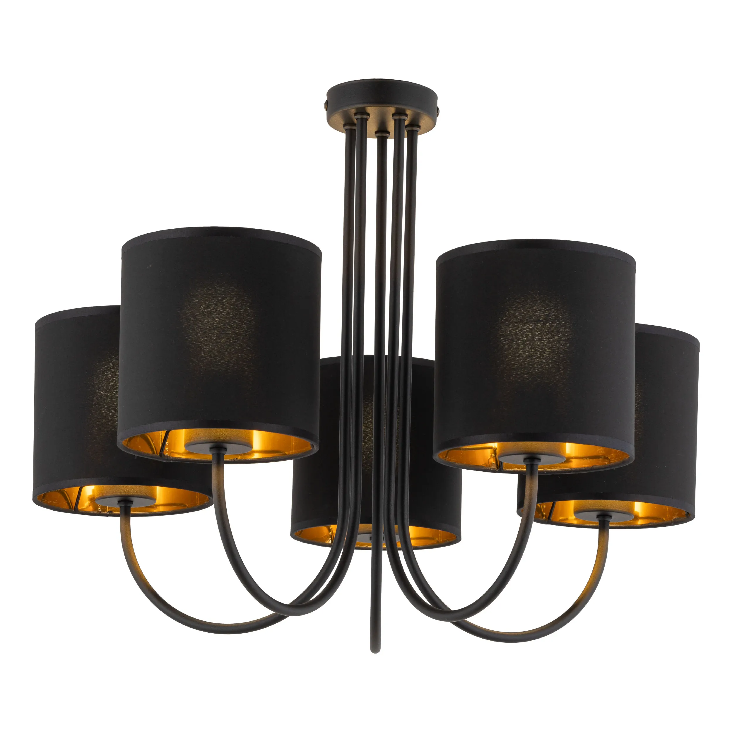 Lampa sufitowa TORENS czarna ze złotym środkiem 60x49cm