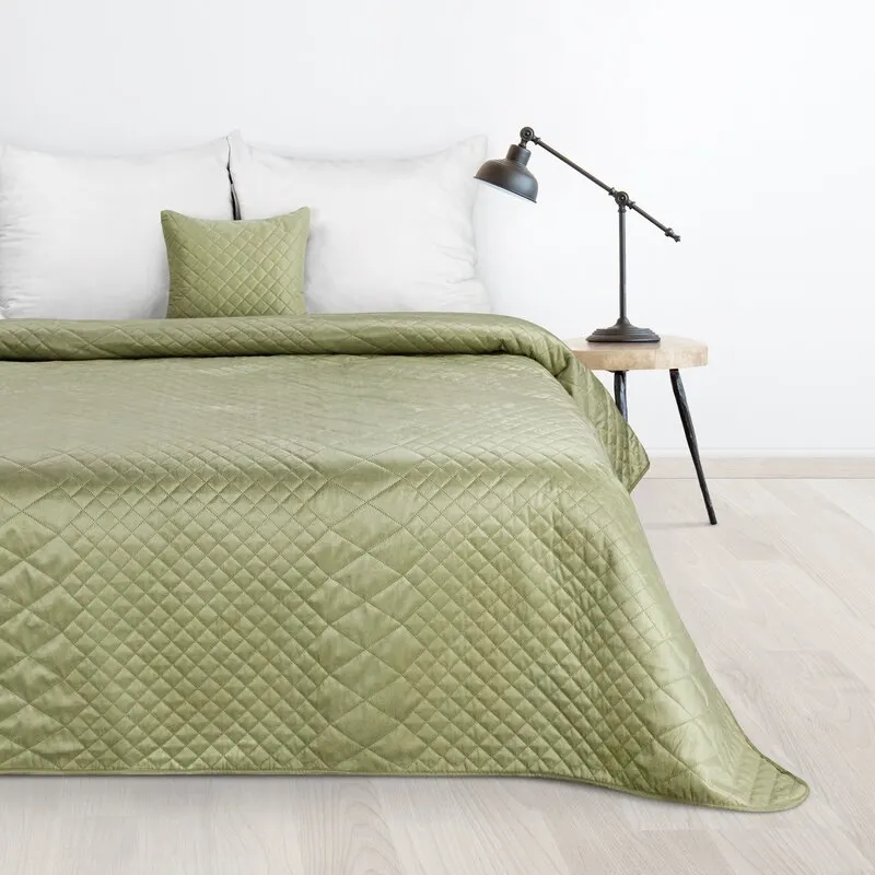 Narzuta pikowana D91 LUIZ 3 70 X 160 cm Oliwkowy — zdjęcie 4