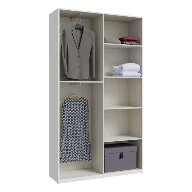 Szafa 2-drzwiowa HOME NOOK 2 drążki i półki 120cm biała - HMNS922-120