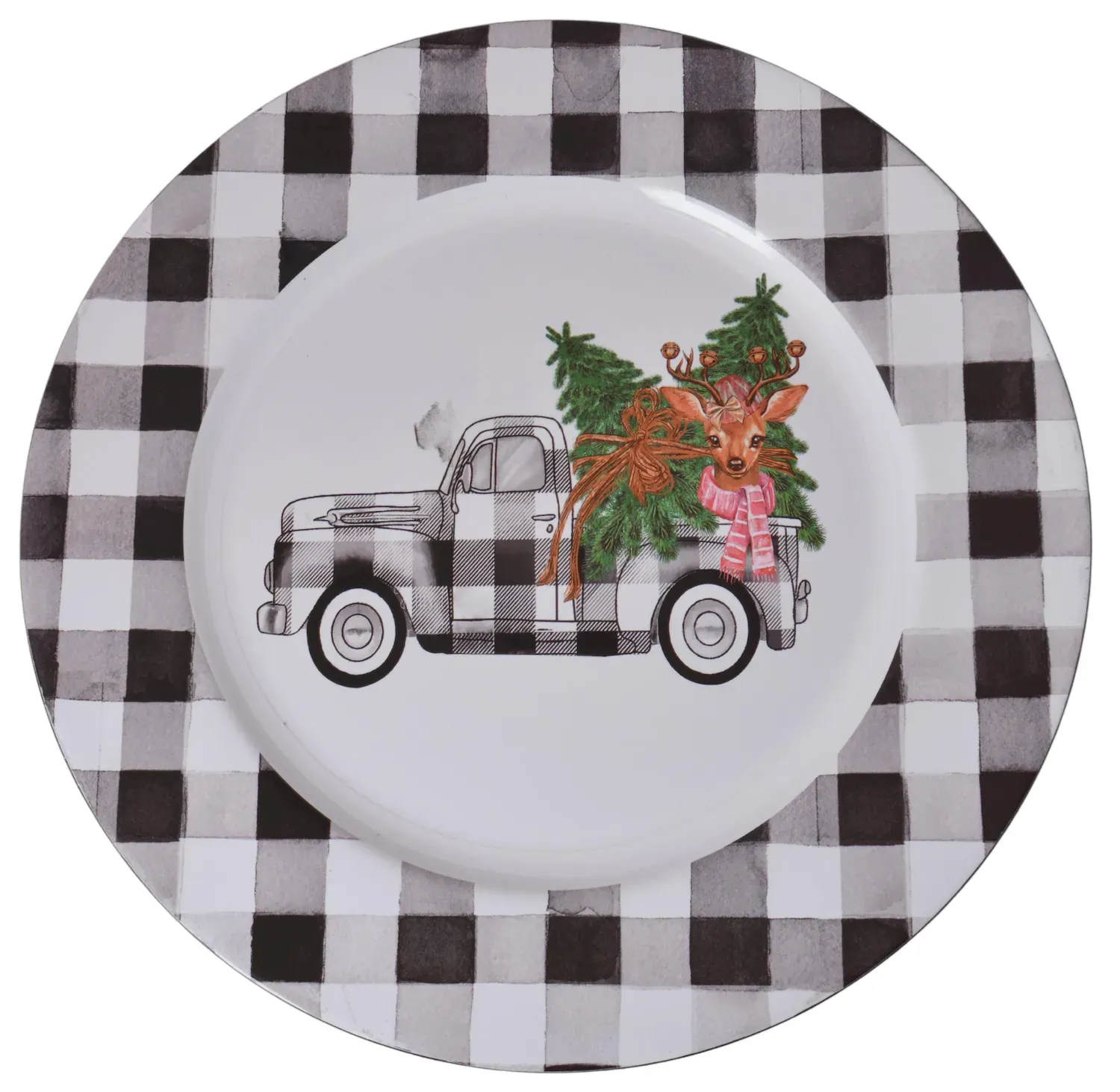 Podtalerz świąteczny Z AUTEM biały czarny Podtalerz świąteczny Z AUTEM biały czarny