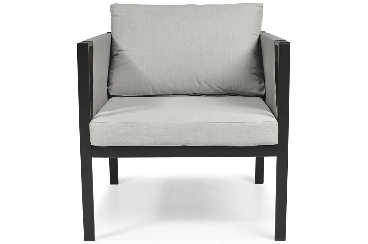 Zestaw ogrodowy z poduszkami IBIZA stolik+sofa+2 fotele - szary - FE5906948124356