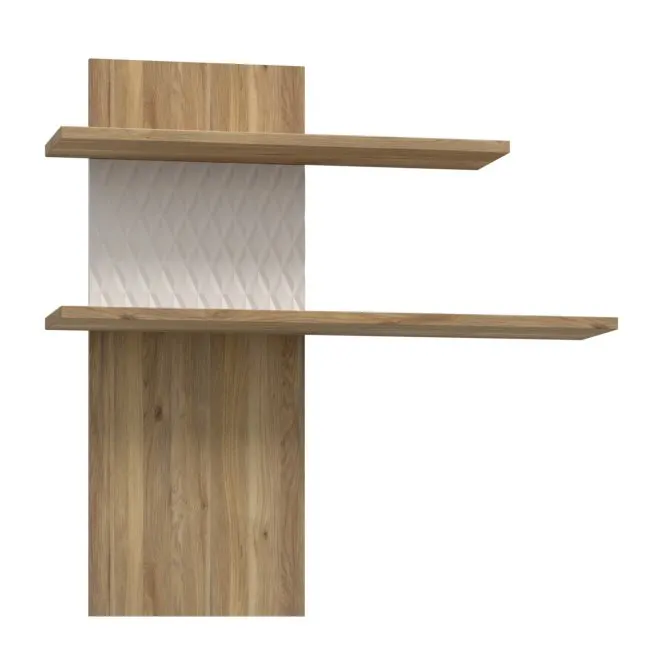 Półka wisząca AKSANA L dąb mauvella, biały 100x100x23 cm Półka wisząca AKSANA L dąb mauvella, biały 100x100x23 cm