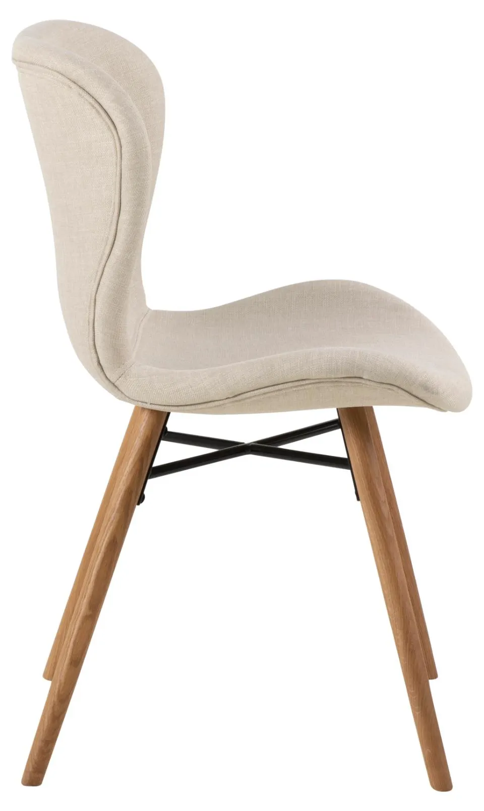 Krzesło tapicerowane DOREN Beżowy, Dąb olejowany ( zestaw 2 sztuk ) - H000018249