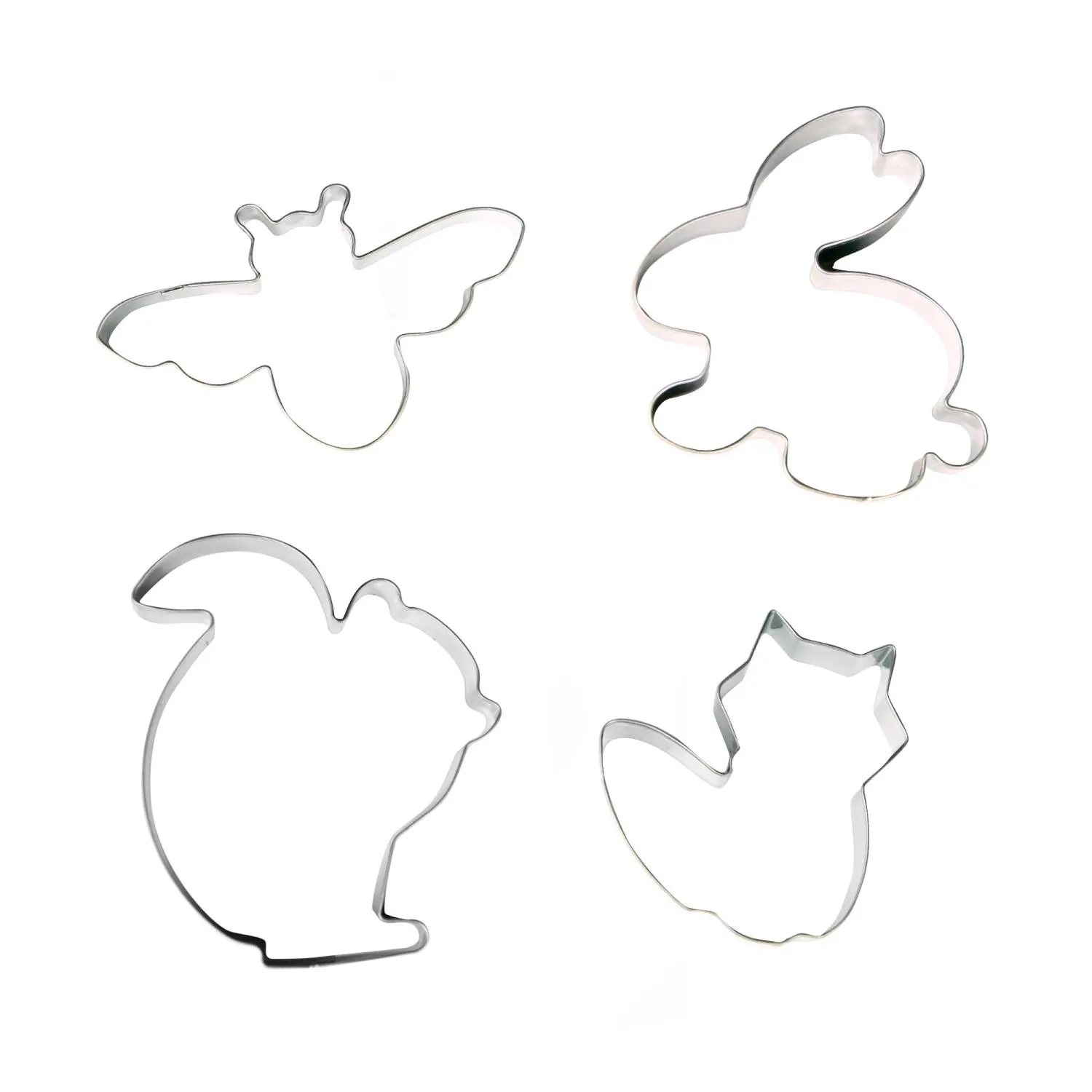 cookie cutter, metal trim, animal shape, bunny, cat