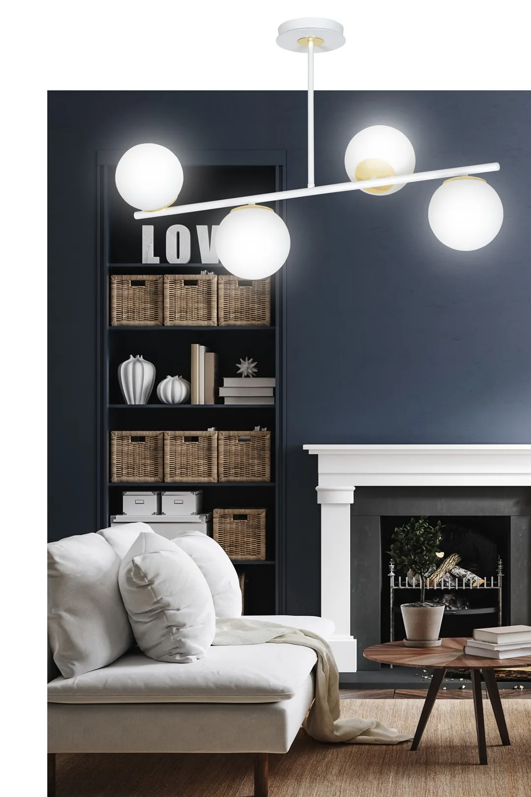 Lampa sufitowa FLOKI Biały/Złoty 1023/4 - 1023/4