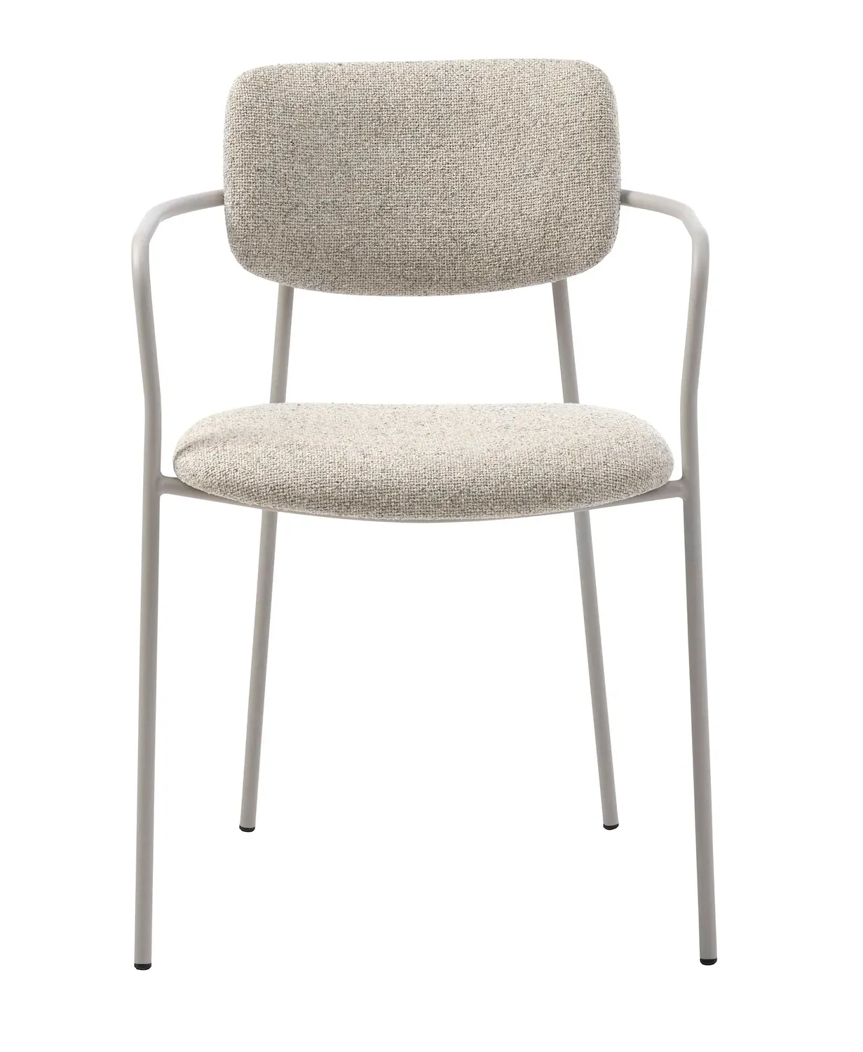 Krzesło tapicerowane ZAMA metalowe białe/szare - UN_49430101