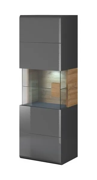 Witryna TOLEDO 7 wisząca L/P antracyt dąb grandson 159x53x39cm