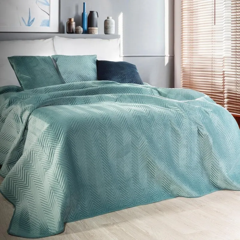 Narzuta pikowana SOFIA 200X220 cm Miętowy — zdjęcie 3