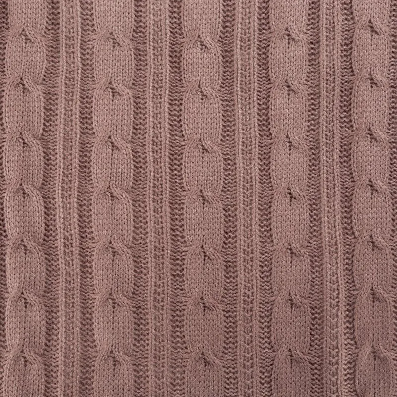 Koc z warkoczami AKRYL 2 130 X 170 cm Pudrowy róż - EU_388336