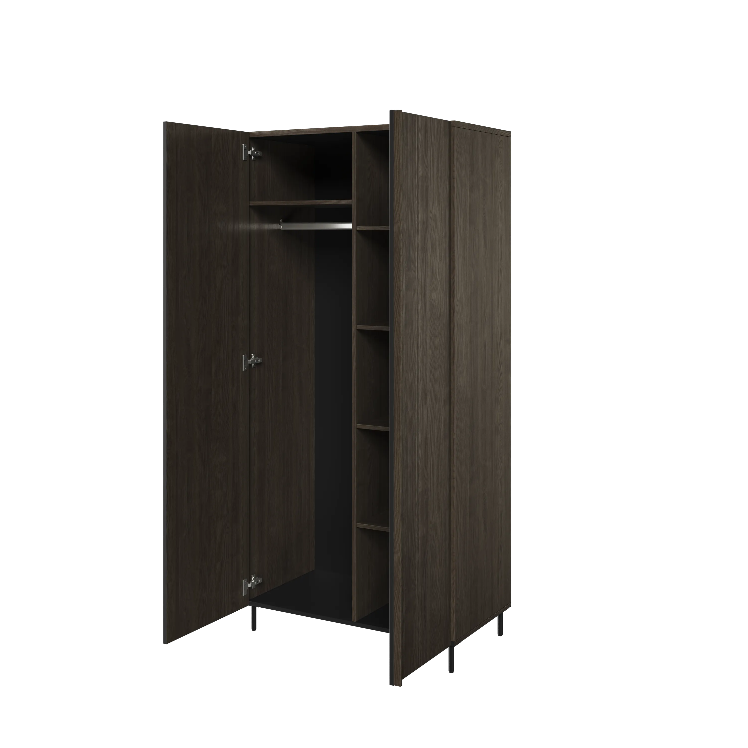 Szafa 2-drzwiowa Piemonte PE-01 92cm lamel jesion portlandzki/czarna - PE1JCZ