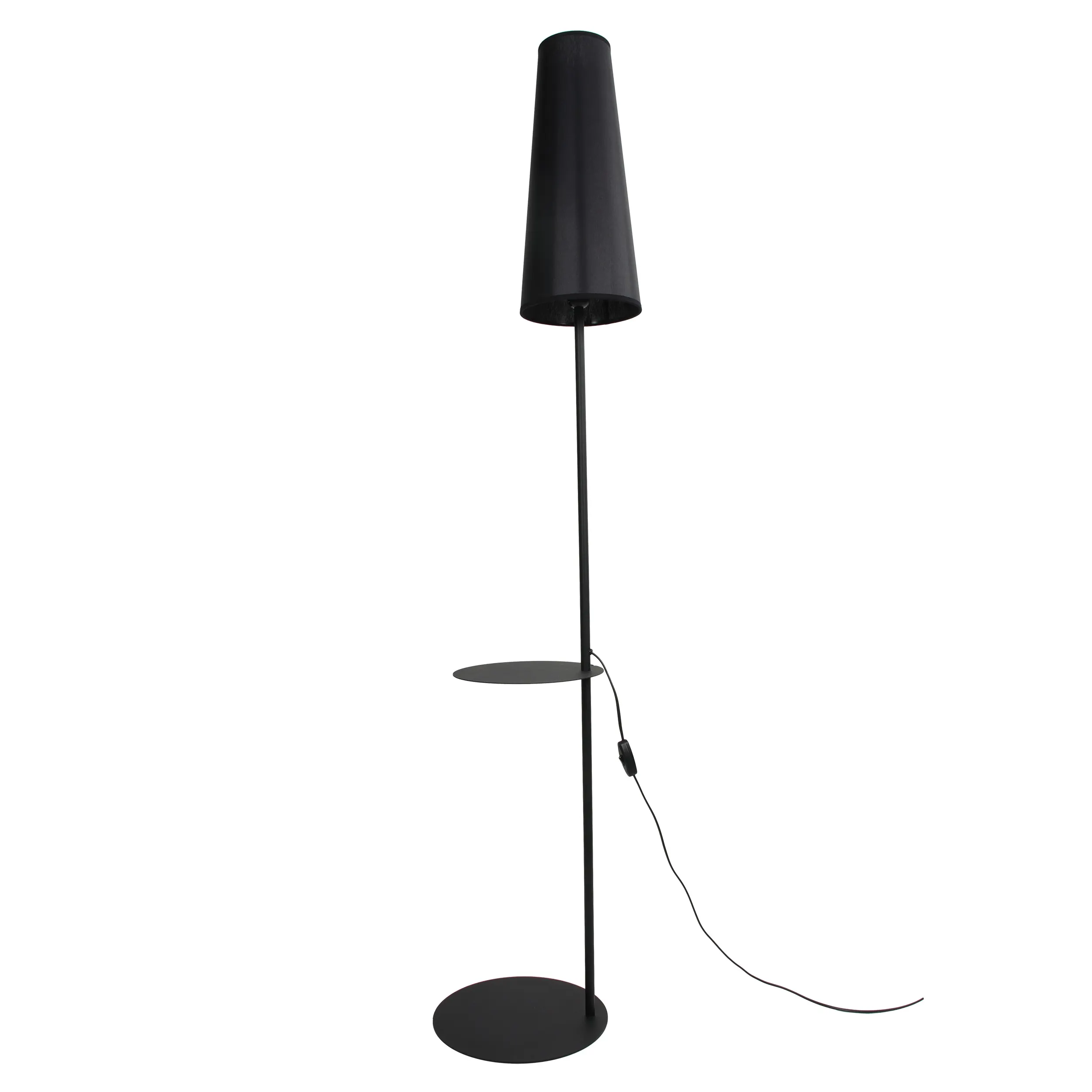 Lampa podłogowa ZING czarna ze stoliczkiem 80x19x15cm Lampa podłogowa ZING czarna ze stoliczkiem 80x19x15cm