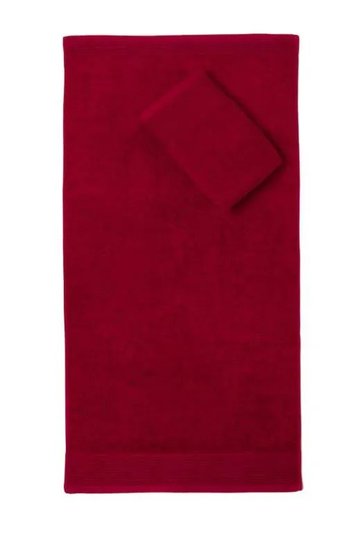 Ręcznik frotte z bordiurą AQUA 50X100 gramatura 500 bordowy Wystrój domu