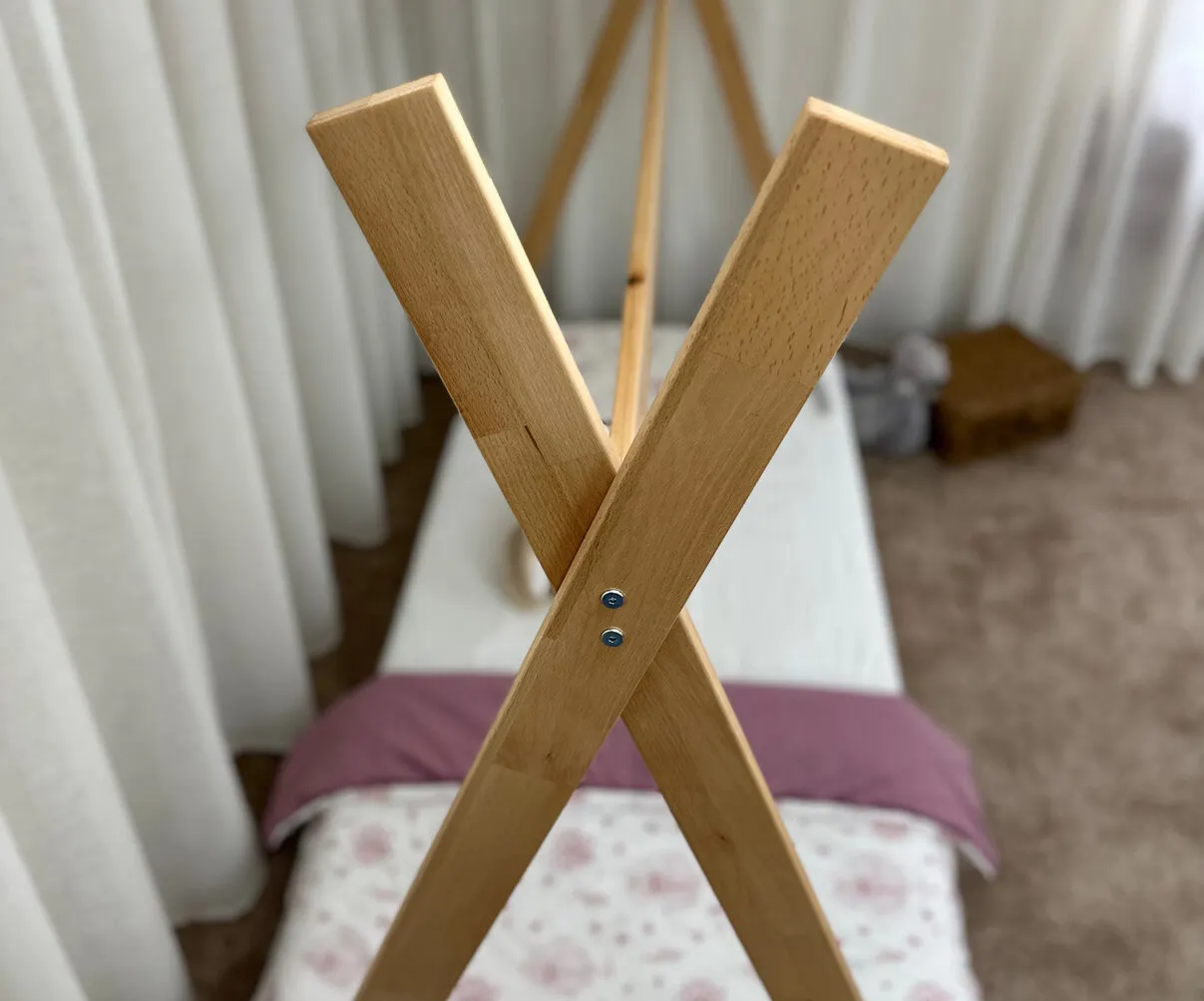 Łóżko drewniane tipi TENT 90x200 bukowe naturalne - LTENTBUK90